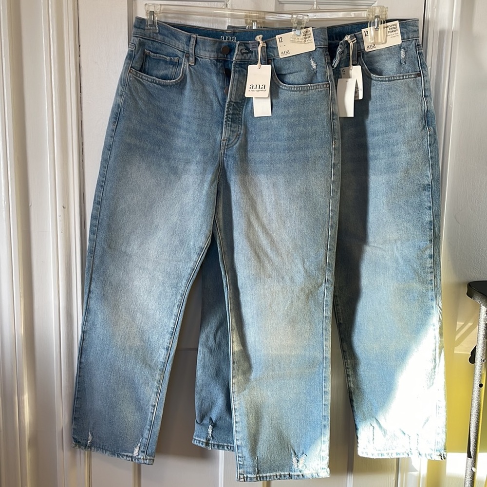 a.n.a. Highest rise Vintage Straight blue jeans size 12 NWT